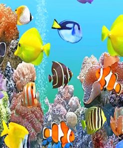 Colorful fishes deep sea adult paint by numbers