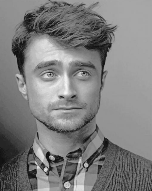 Daniel Radcliffe Black And White adult paint by numbers