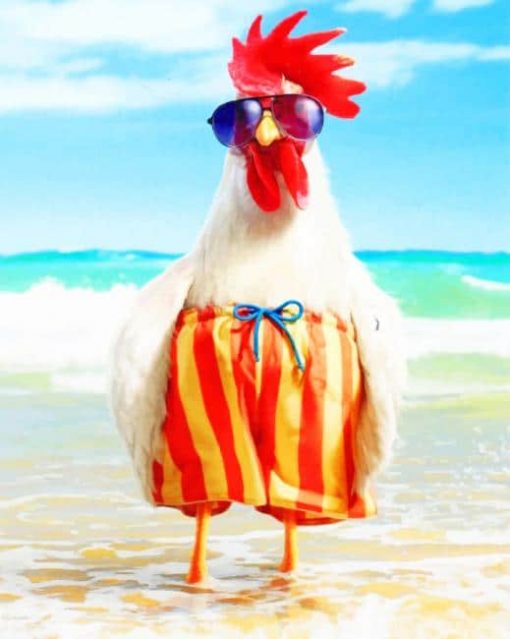 Funny Rooster adult paint by numbers