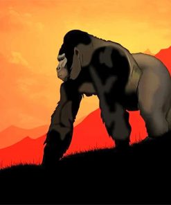 Gorilla Art Sunset paint by number