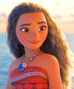 Moana curly hair adult paint by numbers