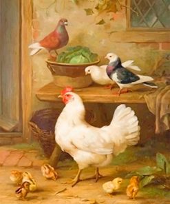 Pigeon and Chicken adult paint by numbers