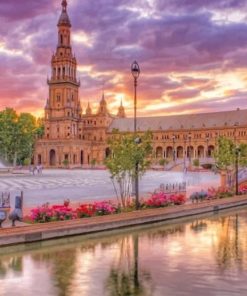 Plaza De España Historical Landmark Seville adult paint by numbers