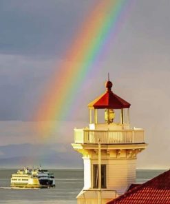 Rainbow Lighthouse paint By numbers