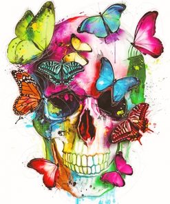 Skull And Butterflies paint by number