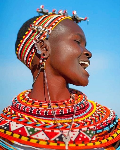 African Woman Smiling paint by number