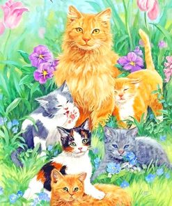 beautiful Cat family adult paint by numbers