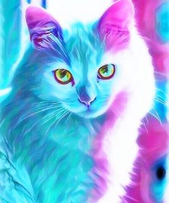 Beautiful Colorful Cat paint by numbers