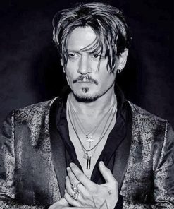 Black And White Johnny Depp paint by number