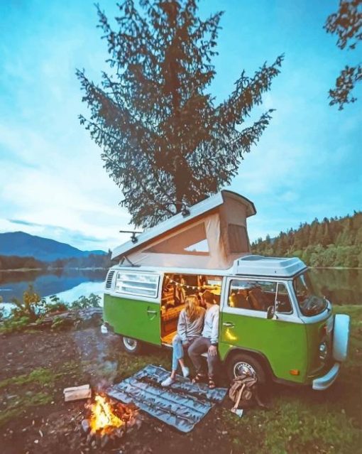 Camping In Van paint by numbers