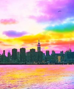 Colorful New York City paint by numbers