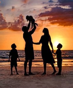 Happy Family Silhouette paint by number