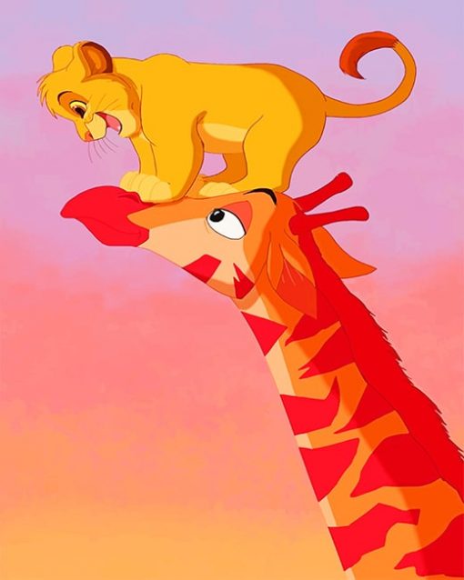 Cute Simba paint by numbers