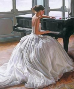 Gorgeous Woman Playing Piano Paint By Numbers