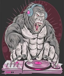 Gorilla Dj Music Party paint by number