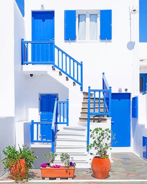 Greece Beautiful House paint By Numbers