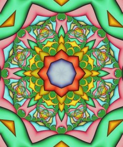 Green Mandala paint by number