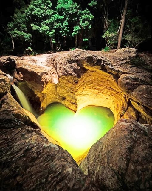 Green Natural Heart Shaped Paint by numbers