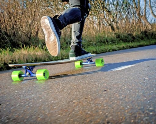 Green Skateboard paint by number