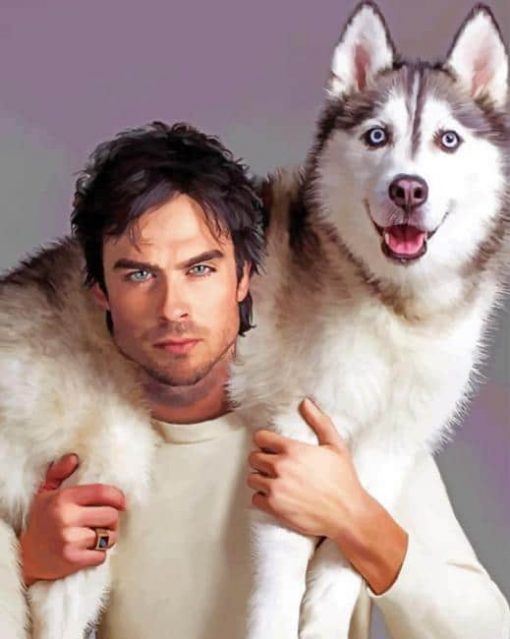 Ian Somerhalder With His Pet Paint By numbers