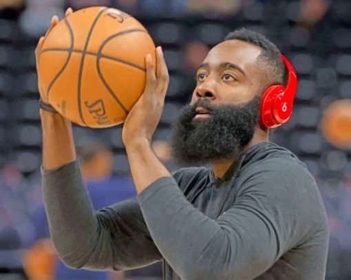 James harden Wearing Headphones Paint by numbers