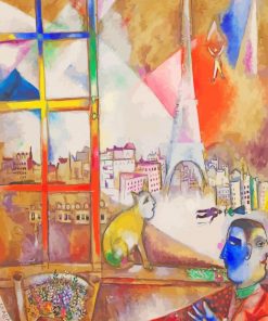 Marc Chagall Paris Through The Window paint by number