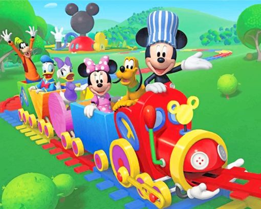 Mickey Mouse Hoo Choo Express Paint By Numbers