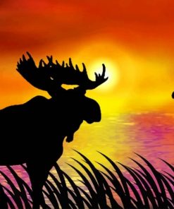 Moose Silhouette Paint by numbers