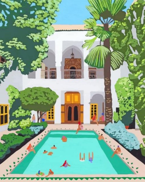 Morocco Pool Marrakesh paint By Numbers