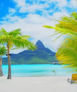 Most Beautiful Beach in Bora Bora paint by numbers