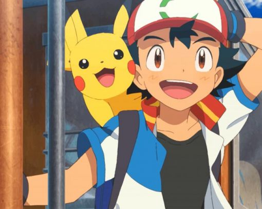 Pikachu And Ash Ketchum paint by number