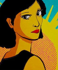 Pop Art Woman With Short Hair paint by number