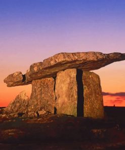 poulnabrone dolmen Sunset Ireland adult paint by numbers