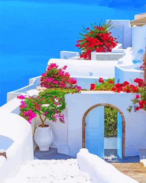 Santorini Mediterraneo paint by numbers