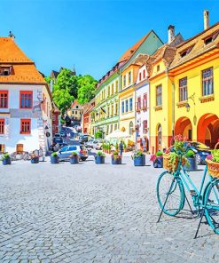 Sighisoara Old Town paint by number