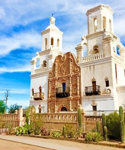 Tucson Mission San Xavier Del Bac paint by number