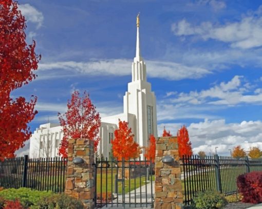 Twin Falls Idaho Temple paint by number