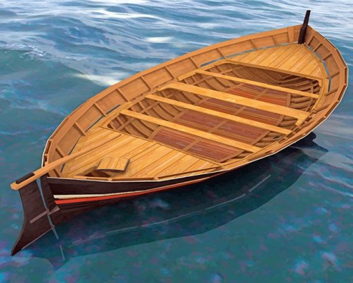 Wooden Row Boat paint by number