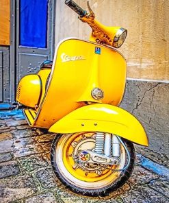 Yellow Motorcycle paint by numbers