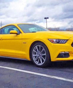 Yellow Mustang Car paint by numbers