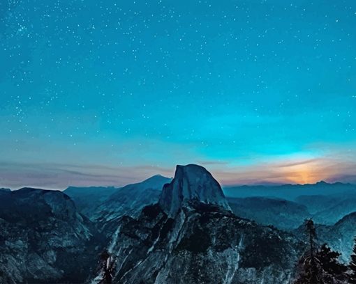 Yosemite Valley Night View paint by number