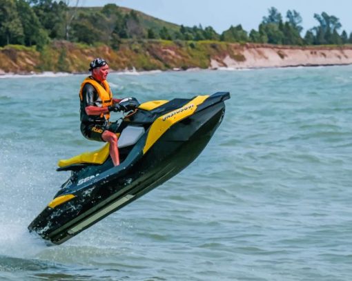 Black And Yellow Water Craft Jetski paint by numbers