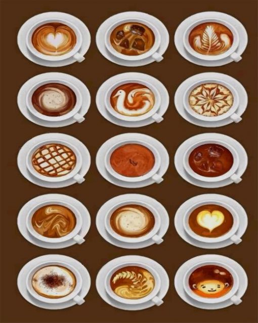 Coffee Cups paint by numbers