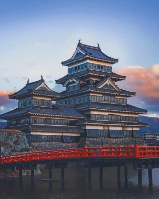 Himeji And Kumamoto Castles paint by numbers