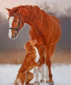 Beautiful Horse And Dog paint by numbers