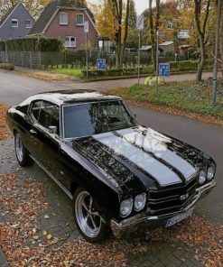 Black Chevrolet Chevelle paint by numbers