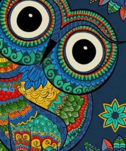 Colorful Owl Mandala paint by numbers