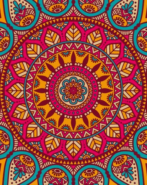 Colorful Mandala paint by numbers