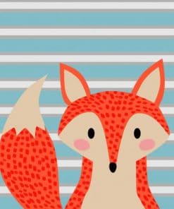 Cute Orange Fox Illustration paint by numbers