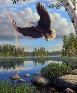 Eagle Art Painting Rainbow paint by numbers